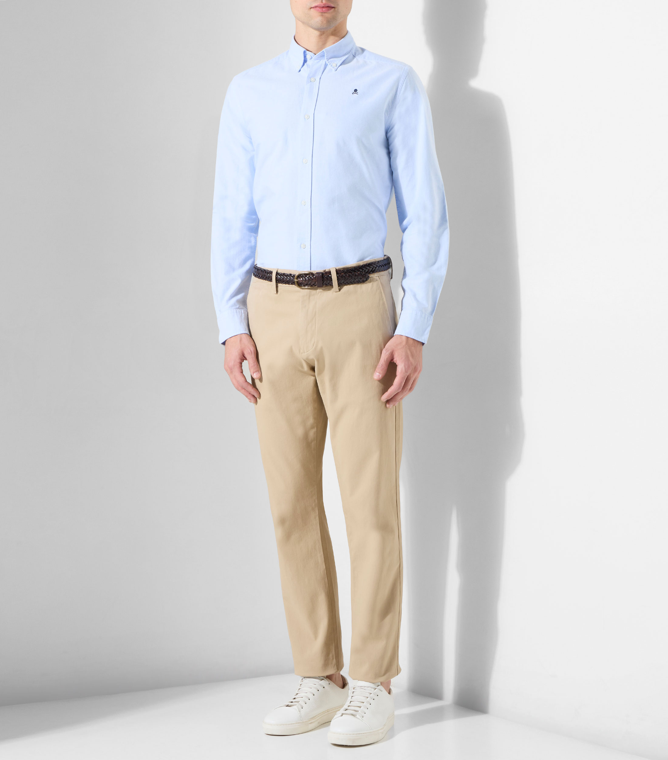 Camisa lisa manga larga Hombre